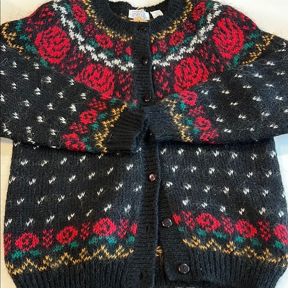 Vintage Sweaters - Ashley - vintage mohair sweater, large, roses